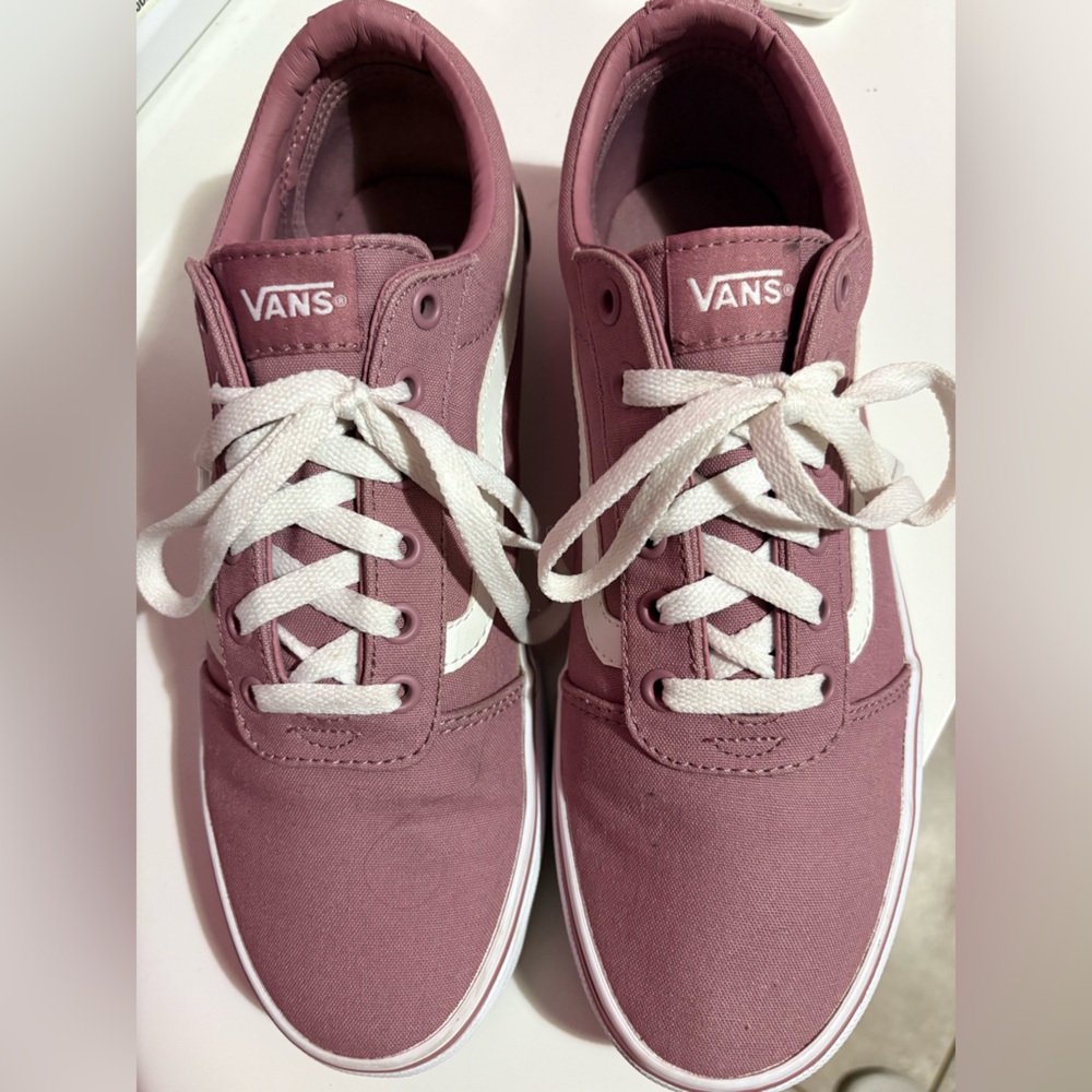 Vans Mauve and White Shoes Wmns 10